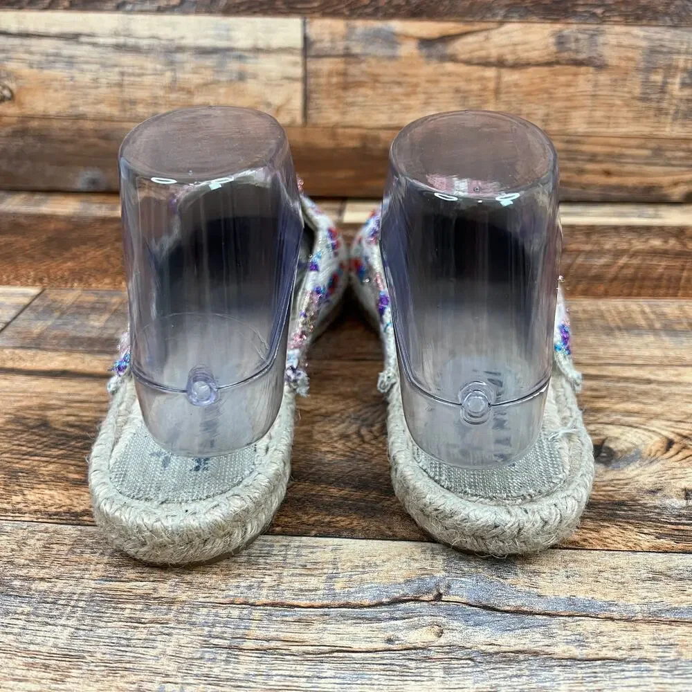 Manebi Woven Espadrille Mule Sandals Women's 38 US 7.5 Multi Color Slide Shoe